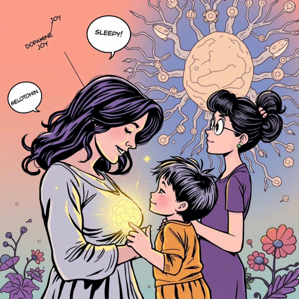 The Dopamine–Serotonin–Melatonin Axis: Why Sleep, Joy, and Motivation Collapse Together family art