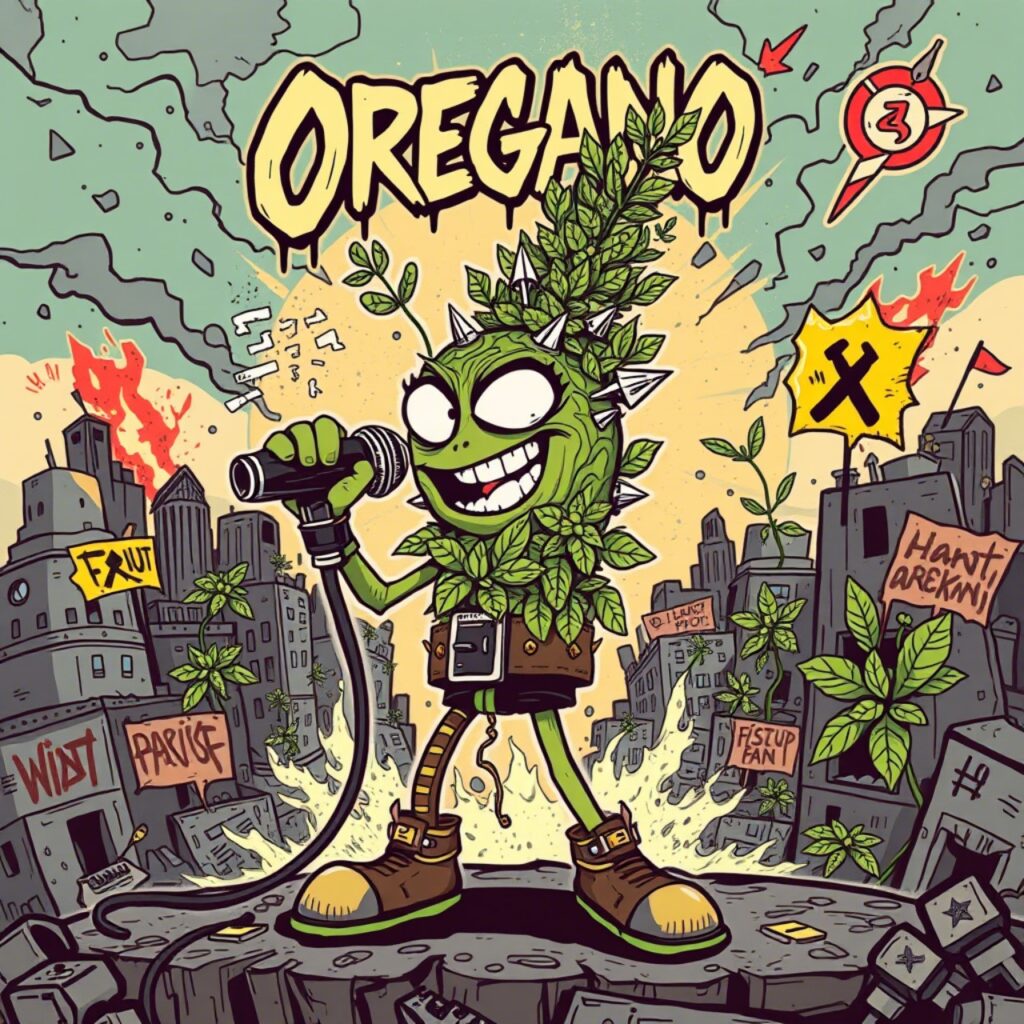 grunge punk post apocolyptic art - 5. Punk Twist - Oregano is what happens when mint joins a punk band, pierces its leaves, and learns to fight fascists. "This isn’t a garnish. It’s an uprising in leaf form."
