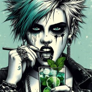 grunge mint art mojito