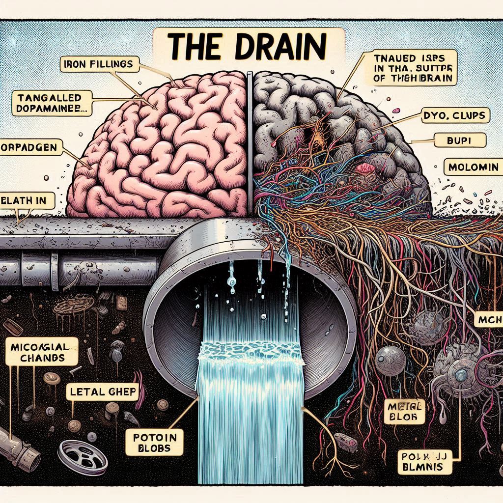 the brain and its toxin drainage plumbing network