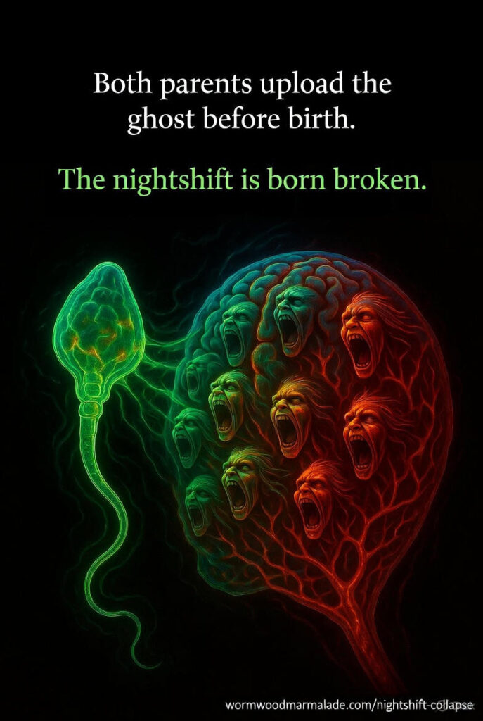 graphic imae of the ghosts of patent epigenetics passed to fetus via sperm and egg